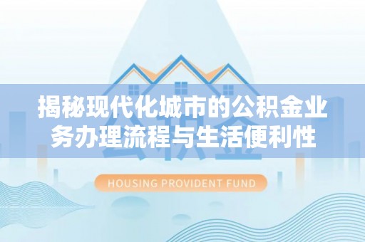 玄武揭秘现代化城市的公积金业务办理流程与生活便利性