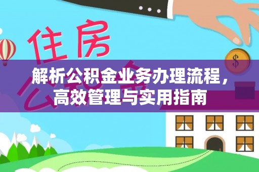 玄武解析公积金业务办理流程，高效管理与实用指南