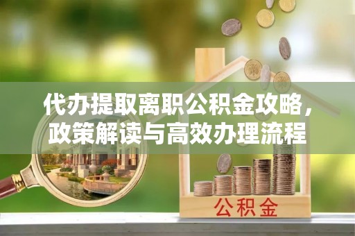 玄武代办提取离职公积金攻略，政策解读与高效办理流程
