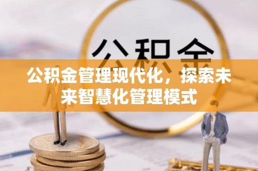 玄武公积金管理现代化，探索未来智慧化管理模式