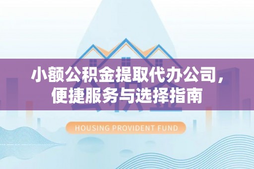 玄武小额公积金提取代办公司，便捷服务与选择指南